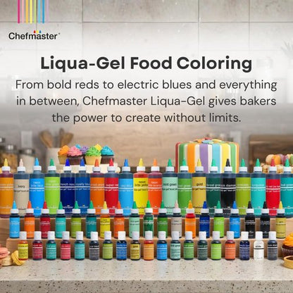 Chefmaster Neon Purple Liqua-Gel® Food Coloring - Vibrant Professional-Grade Dye for Icing & Fondant | 2.3 oz