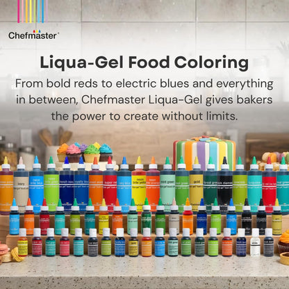 Chefmaster Turquoise Liqua-Gel® Food Coloring - Vibrant, Professional-Grade Dye for Icing & Fondant | 2.3 oz