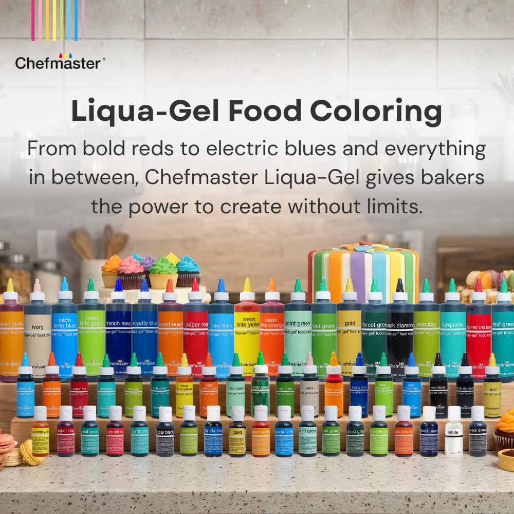 Chefmaster Xmas Red Liqua-Gel® Food Coloring - Vibrant, Professional-Grade Dye for Icing & Fondant | 10.5 oz