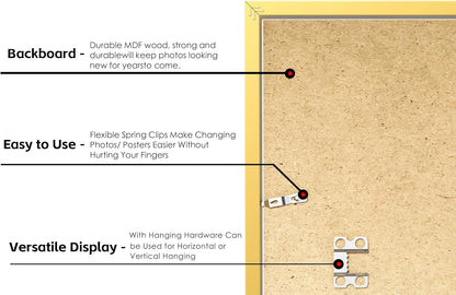 PEALSN 11x14 Picture Frame - Elegant Gold Design for 8x10 Photos with Mat or 11x14 Without Mat