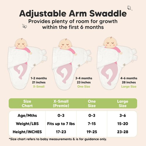 3-Pack Organic Baby Swaddle Sleep Sacks - Swaddles for Newborns, Infant 0-3 Months, Baby Girls, Boys, Soft & Snug Newborn Sleep Sack, Nursery Swaddling Blankets (Soft White, OS)