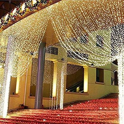 Geanmoki 306 LED Window Curtain String Lights - Perfect for Weddings, Parties & Home Decor