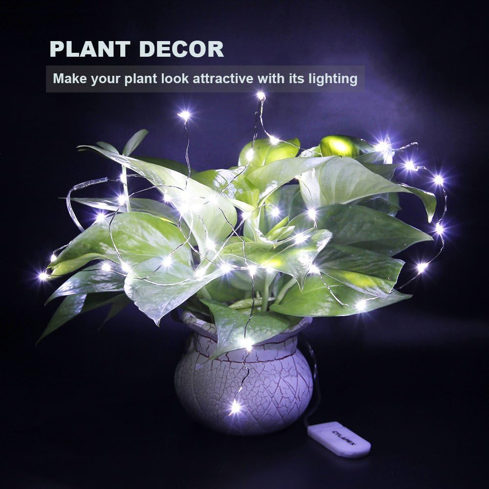 CYLAPEX 12 PCS Fairy Lights - Cool White 3.3FT Silvery Copper Wire | Battery Operated LED String Lights for Weddings & Parties