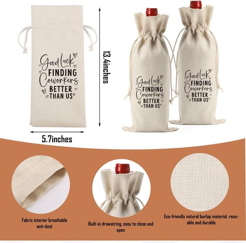 Funny Retirement Gifts for Woman Men Retirement Wine Gifts Bag Happy Retirement Party Decorations Retired Gifts Leaving Gifts for Coworkers Boss Good Luck Finding Coworkers Better Than Us