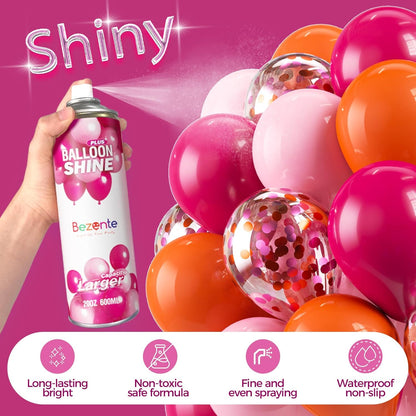 Bezente Balloon Shine Spray - 20 oz Waterproof, Long-Lasting High Shine for Party Decorations