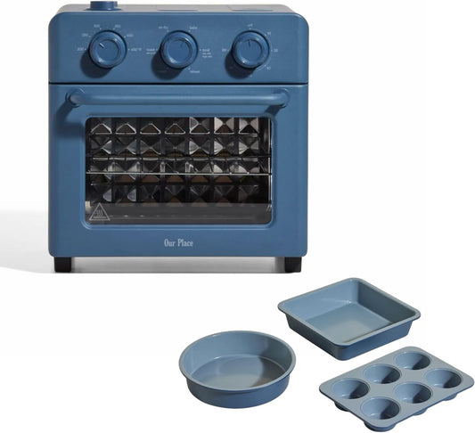 Our Place Wonder Oven - 6-in-1 Air Fryer & Toaster Oven with Steam Infusion | Non-Toxic Bakeware Set in Blue Salt