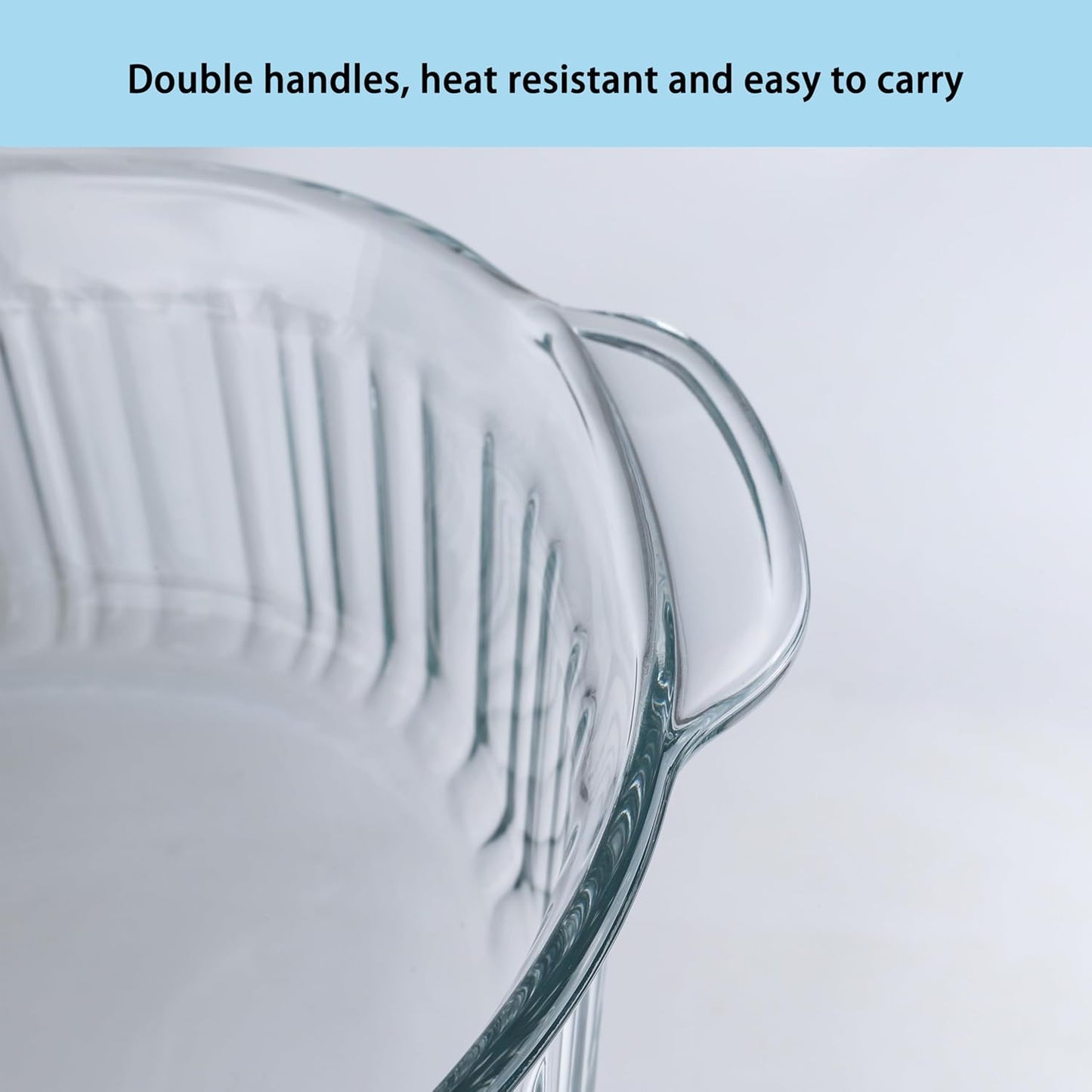 Clear Oval Glass Casserole Dish With Lid - 3Qt Baking Dish for Oven | Durable Cookware for Cooking & Serving