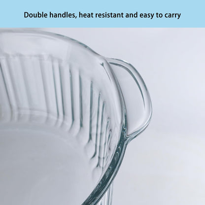 Clear Oval Glass Casserole Dish With Lid - 3Qt Baking Dish for Oven | Durable Cookware for Cooking & Serving
