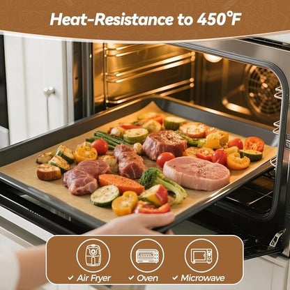 Heavy Duty Parchment Paper Sheets - 360 Count, 9"x13" Unbleached, No-Stick & No-Leak for Baking