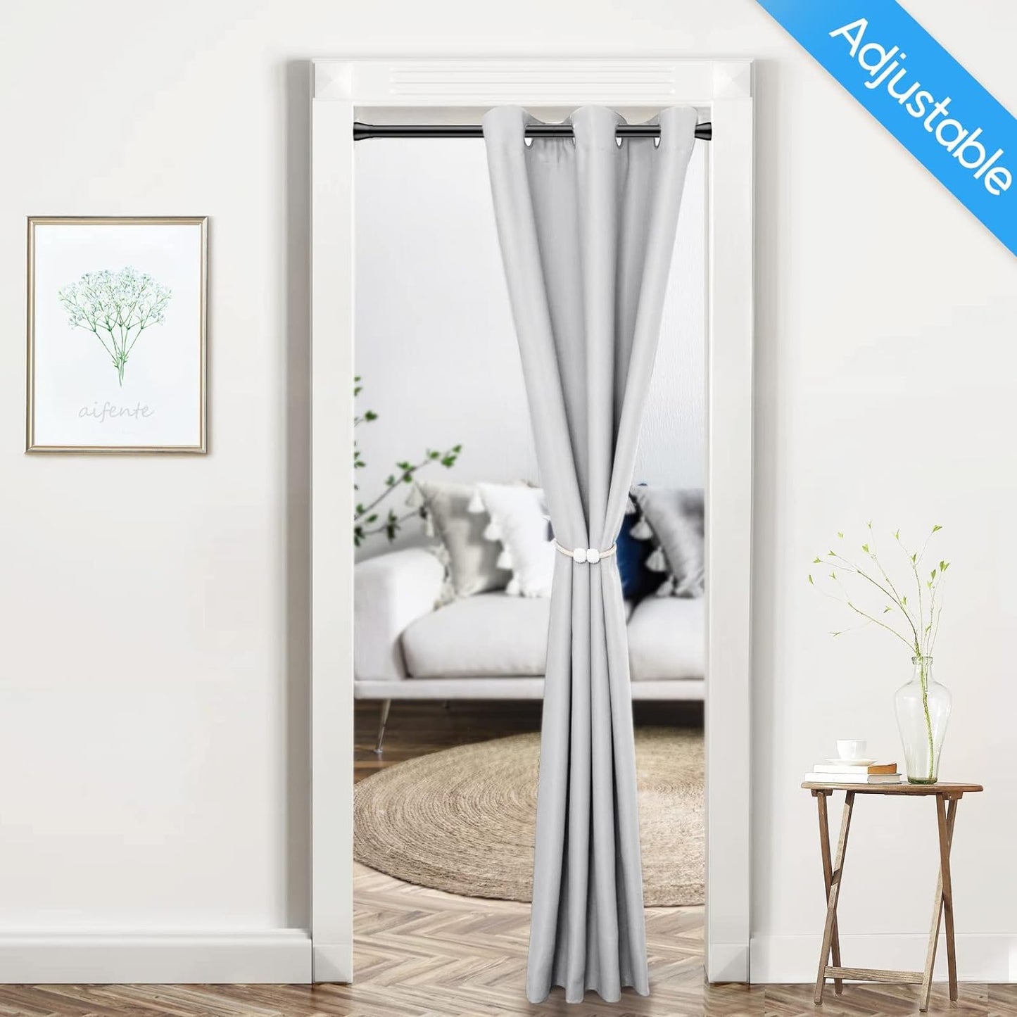 Skiennix Tension Curtain Rod - Adjustable 28-48 Inch Non-Slip Design for Windows & Closets