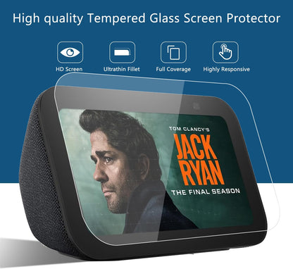 MUBUY-GOL Tempered Glass Screen Protector - 9H Hardness, Ultra Clear, Anti-Fingerprint | 2 Pack for Echo Show 5 (3rd Gen, 2023)