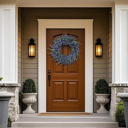Eucalyptus & Lavender Wreath by Skiennix - 26'' Large Artificial Floral Decor for All Seasons | Purple
