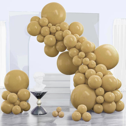 PartyWoo Tan Balloons - 140-Piece Light Brown Neutral Boho Balloon Arch Kit for Weddings & Parties