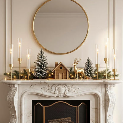 Sziqiqi Hurricane Candle Holders – Gold Tiered 3-Piece Set, Variation 6