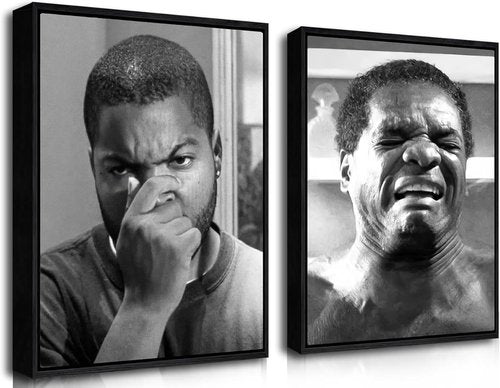 Funny Bathroom Wall Art Set by [Brand Name] - Vintage Comedy Movie Posters in Black Frame | 12x16 in