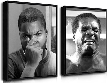 Funny Bathroom Wall Art Set by [Brand Name] - Vintage Comedy Movie Posters in Black Frame | 12x16 in