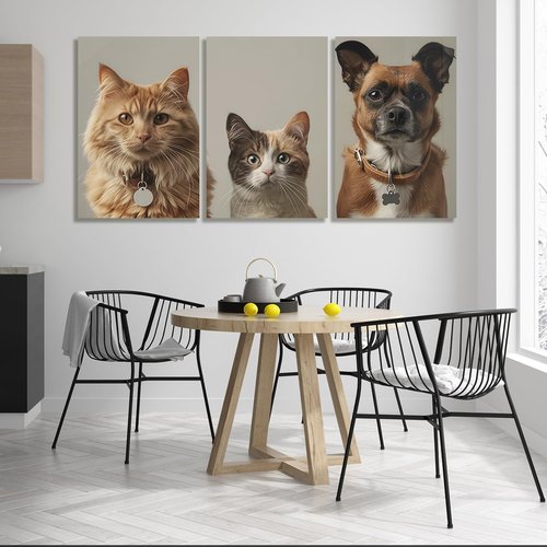 Custom Triptych Canvas Prints - Personalized Wall Art with Your Photos | Unframed 24x36 Set of 3