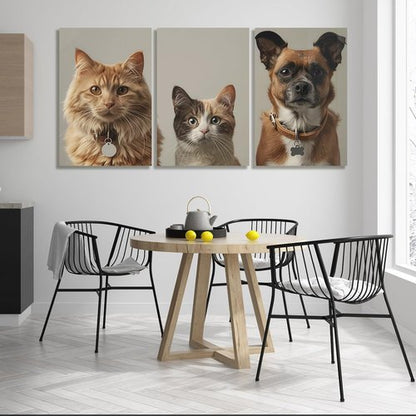 Custom Triptych Canvas Prints - Personalized Wall Art with Your Photos | Unframed 24x36 Set of 3