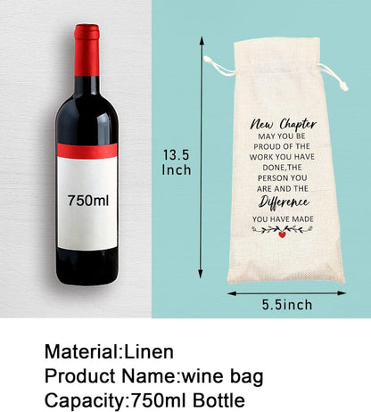 TBITON New Job Gifts, Farewell Gifts for Coworkers,New Beginning Gifts, Wine Gift Bags Going Away Gift for Friends Coworker Boss, Pairs Well With A New Chapter of Your Life (Beige-NEW JOB01)