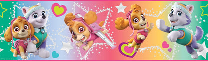 RoomMates Paw Patrol Skye & Everest Peel & Stick Wallpaper Border | Fun Kids' Room Decor