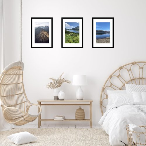 JCJMY 16.5x23.4 A2 Picture Frame Black with 11.7x16.5 A3 Mat, Display Photo 11.7x16.5 with Mat or 16.5 x 23.4 Without Mat, Wall Hanging Large Frame with Plexiglass, Black