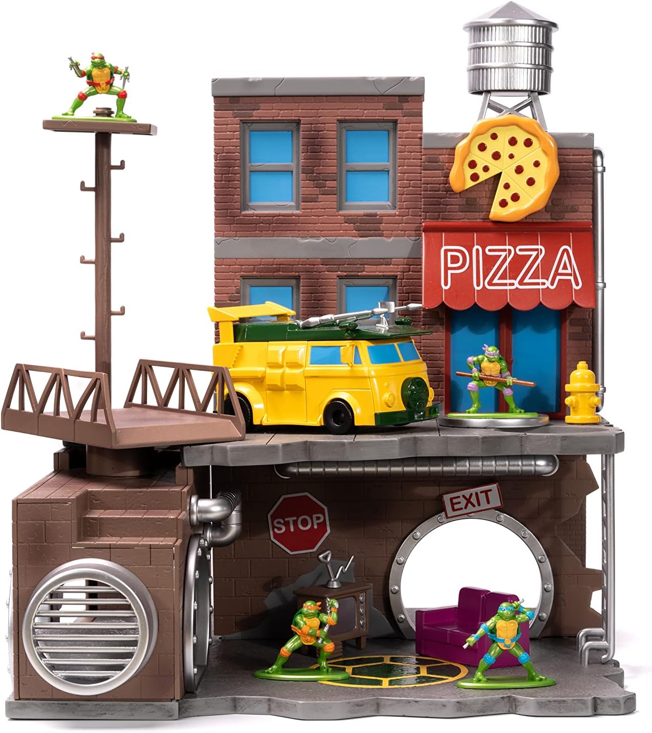 Teenage Mutant Ninja Turtles Turtle Lair Nano Scene - 1.65" Die-Cast Collectible Figures for Kids & Adults