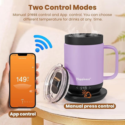 Self-Heating Coffee Mug 16oz - Temperature Control Smart Cup
