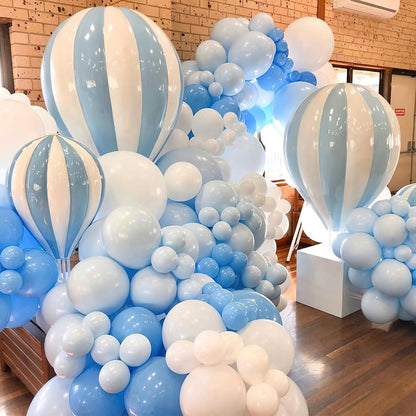 PartyWoo Baby Blue Balloons - 123-Piece Balloon Arch Kit | Various Sizes for Graduation & Baby Showers