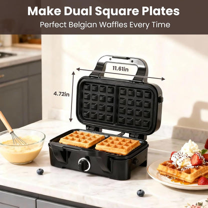 Skiennix Waffle Maker - 3-in-1 Nonstick Sandwich, Waffle & Pancake Maker with Removable Plates | 5-Level Browning Control