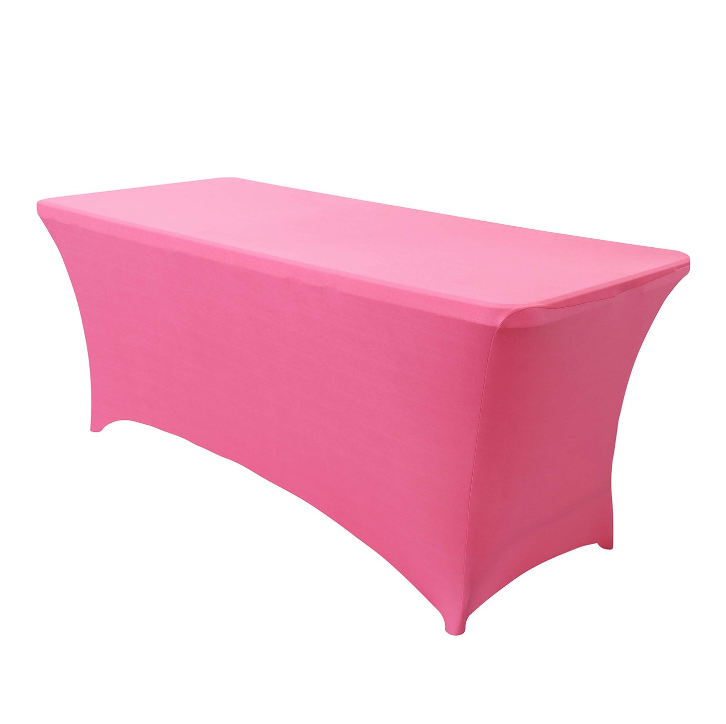 Obstal 8ft Stretch Spandex Table Cover for Standard Folding Tables - Universal Rectangular Fitted Tablecloth Protector for Party （Deep Pink, 96 Length x 30 Width x 30 Height Inches）