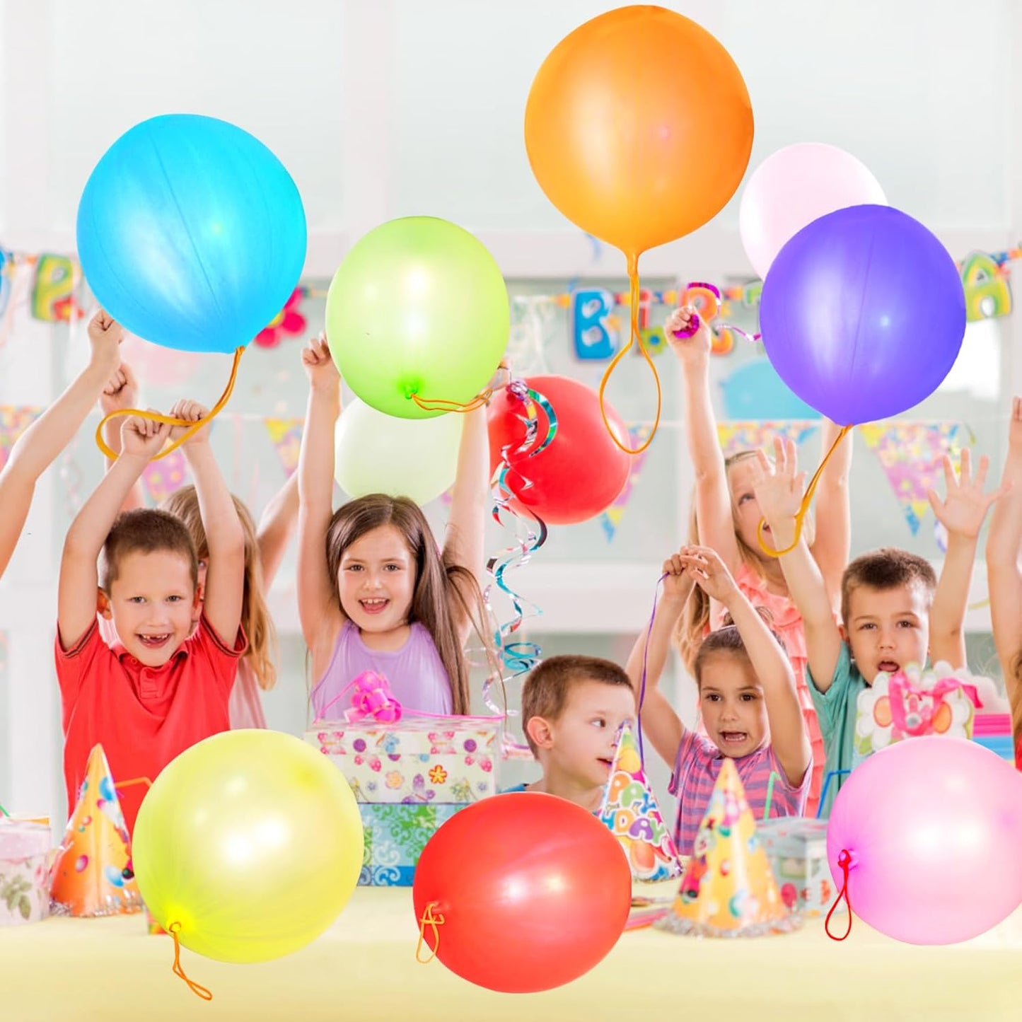 Voircoloria 30Pcs Heavy-Duty Punch Balloons - Fun Party Favors for Kids' Birthdays & Weddings
