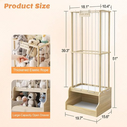 Experlam Stuffed Animal Storage - Vertical Plush Toy Holder with Thicker Elastic Band | Ideal for Playroom & Nursery