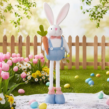 Skiennix Spring Bunny Figurine - 30-Inch Plush Rabbit Doll with Telescopic Legs | Holiday Tabletop Decor