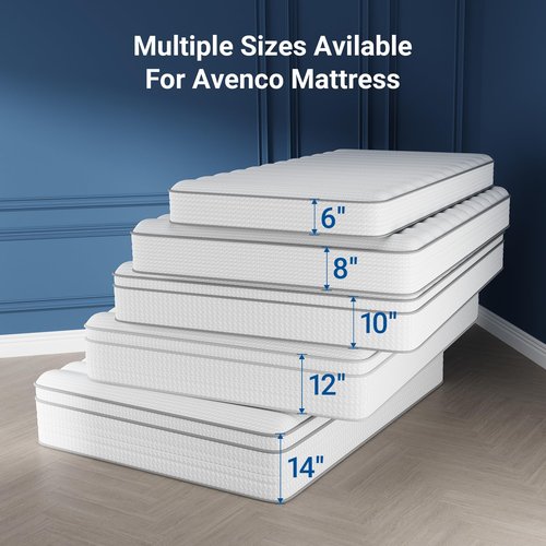 Avenco Twin Mattress 6 Inch in a Box, Medium Plush Twin Size Mattresses with Spring Smarts Coil Hybrid Colchones for Pressure Relief, CertiPUR-US Certified
