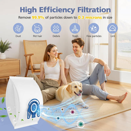 Miele 3D Airclean Vacuum Bags - 20 Pack Replacement for Classic C1, C2, C3, S2, S5, S8 Series