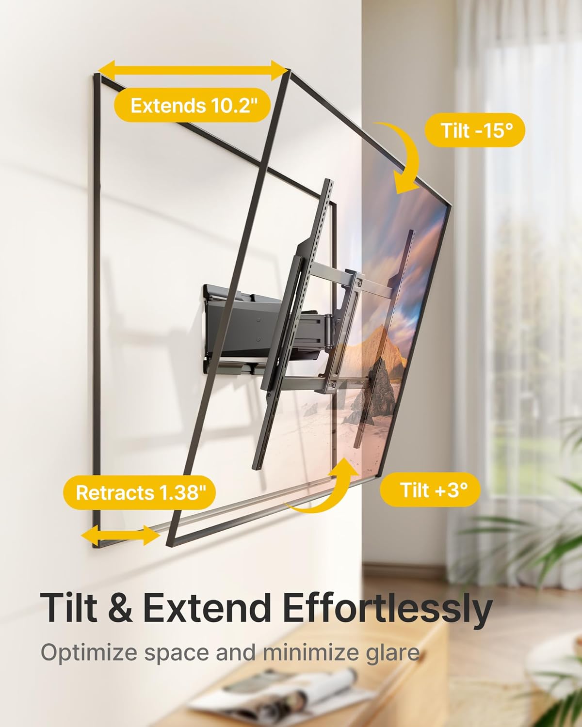 monTEK Heavy Duty TV Wall Mount - Ultra Slim Design for 50-100 Inch TVs | Swivel, Tilt & Extend Up to 185lbs