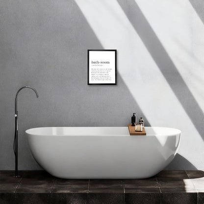 Regine Switzerland Black and White Bathroom Wall Art - Funny Definition Print | Minimalist 8x10in Framed Decor
