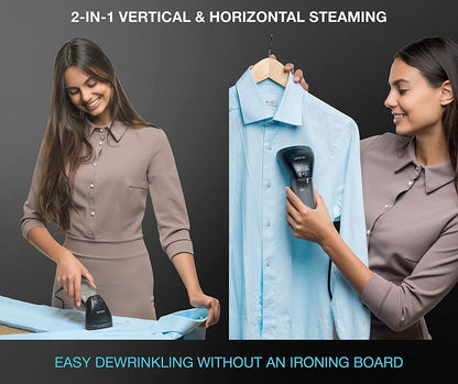 Polardo Travel Garment Steamer - Compact Handheld Clothes Steamer with 360° Anti-Spill Technology