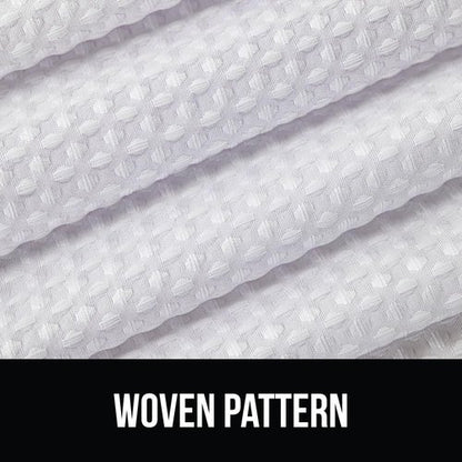 GORILLA GRIP Waffle Shower Curtain, Thick Weighted Fabric, Wrinkle and Rust Resistant, Classic Hotel Quality Design, Heavy Duty Long Curtains for Bathroom Showers, Bath Tubs, Machine Wash, 72x72 White