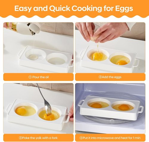 EliteVibe Microwave Egg Cooker - BPA-Free Non-Stick Omelette Maker | Quick & Easy Cooking (2 PCS)