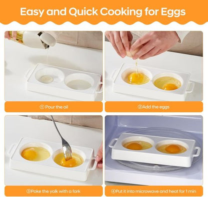 EliteVibe Microwave Egg Cooker - BPA-Free Non-Stick Omelette Maker | Quick & Easy Cooking (2 PCS)