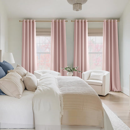 NICETOWN Room Darkening Draperies Curtains Panels, 2 Panels Blush Pink W52 x L84