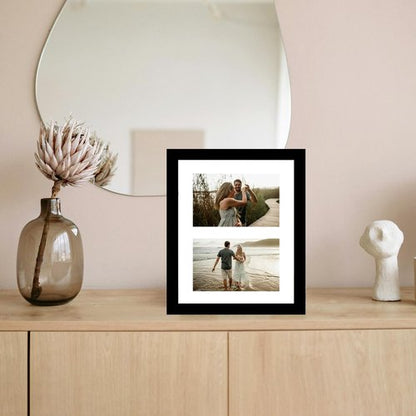JCJMY 8x10 Picture Frame, 4x6 Collage Photo Frame, Display 2 Pcs 4x6 Photos or 8x10 Picture, Two Opening 4x6 Frame Collage for Wall Hanging or Tabletop, Lightweight 4 x 6 Double Picture Frame, Black