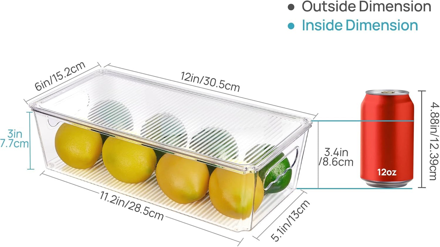 Vtopmart Clear Storage Bins - 8-Piece Stackable Organizers with Lids for Kitchen & Pantry