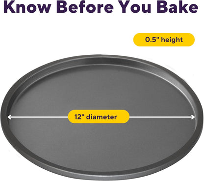 Wilton Silver Non-Stick Pizza Pan - 12-Inch Cold-Rolled Steel Bakeware, PFAS-Free