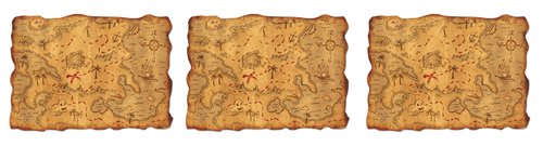 Beistle Plastic Pirate Treasure Map 3 Piece Party Accessories Game Favors Birthday Decorations