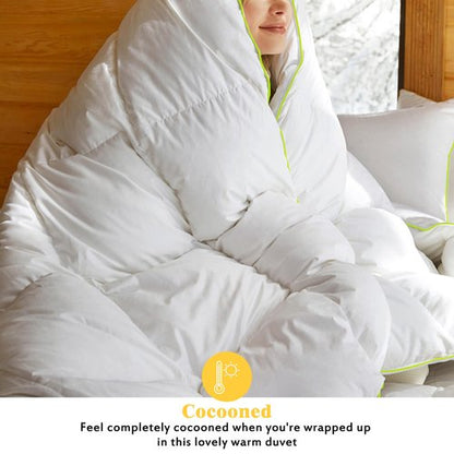 KASENTEX 75% Down 25% Feather - Premium King Goose Feathers Down Comforter, Ultra-Soft, 750 Fill Power Medium Weight for All Season Luxury Hotel Style Fluffy Duvet Insert (106x90 Inches, White)