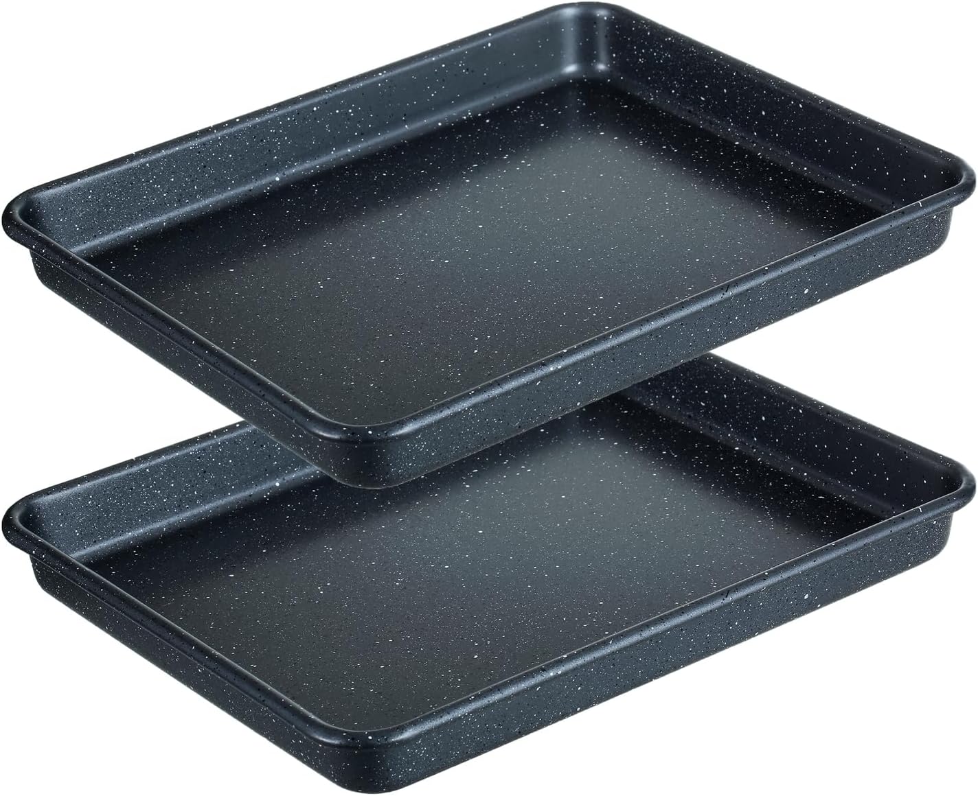 Walooza Nonstick Baking Sheets Set of 2 - Heavy Duty Carbon Steel Cookie Trays, 11x9 Inch, Easy Clean