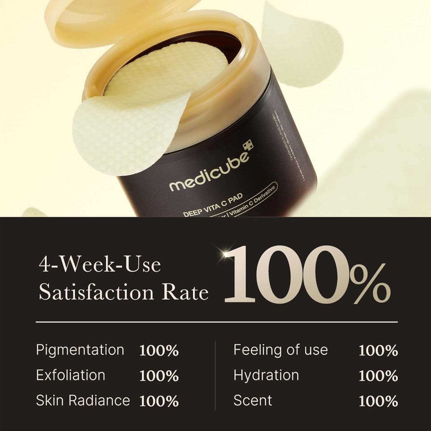 Medicube Toner Pads - Deep Vita C Facial Toner for Uneven Skin Tone & Texture | Hydrating & Resurfacing | 70 Pads