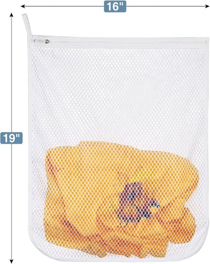 Durable Honeycomb Mesh Laundry Bags by [Brand Name] - 3 Pcs for Delicates | 16" x 19" Size